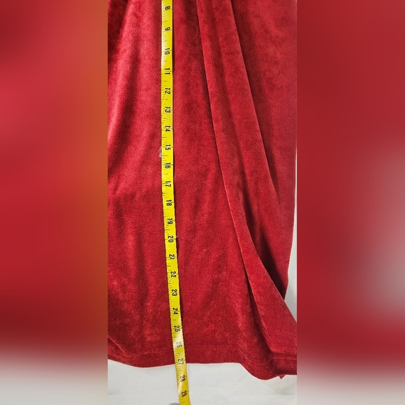 Vintage Bettina Riedel Red Faux Suede Skirt Size M - Picture 9 of 9